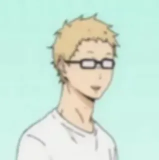 ✨ Kei Tsukishima Haikyuu!! Kei Tsukishima, Haikyuu!!, anime, glasses, blonde hair, volleyball telegram sticker
