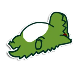 🐊 Dessin animé, Animal, Alligator, Doigt d'honneur, Offensant, Vert telegram sticker