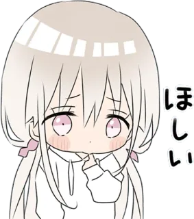 🙁 ほしい Anime, Gadis, Lucu, Jepang, Mau, Kawaii telegram sticker