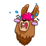 😭 lama, carino, animale, cartone animato, adesivo, divertente, piangere telegram sticker