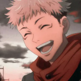 🧊 Yuji Itadori Jujutsu Kaisen อนิเมะ, มหาเวทย์ผนึกมาร, ยูจิ อิตาโดริ, ยิ้ม, ตัวละคร telegram sticker