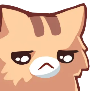 😔 gato, triste, decepcionado, felino, dibujo, pegatina telegram sticker