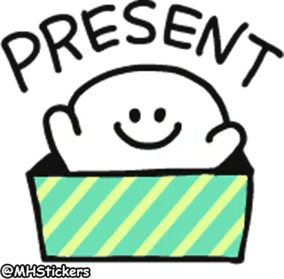 🎁 @MHStickers sticker, schattig, spook, illustratie whatsapp sticker