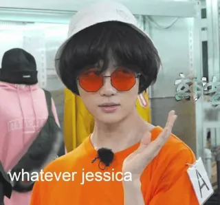 🌸 whatever jessica 사람, 선글라스, 모자, 밈 telegram sticker
