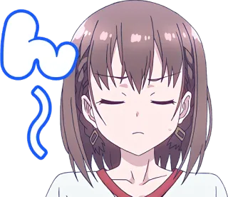 🙁 to 动漫, 女孩, 伤心, 沮丧, 表情 whatsapp sticker