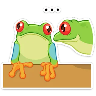 👀 ooo żaba, zwierzęta, słodkie, emoji, mem, śmieszne, kreskówka telegram sticker