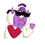 👊 Cartoon, Lila, Brille, Cool, Monster telegram sticker