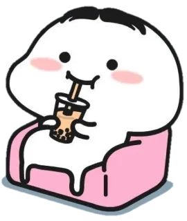 😌 Bubble tea, Boba, Kawaii, Schattig, Karakter, Cartoon telegram sticker