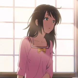 🍣 Anime, Fille, Personnage, Uniforme scolaire, Nœud telegram sticker