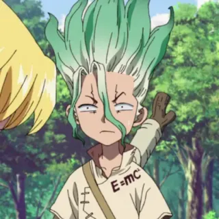 🔬 Ishigami Senku Dr. Stone E=mc² аниме, наука, физика, уравнение, интеллектуальный whatsapp sticker