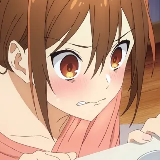 📚 garota anime, envergonhada(o), fofa(o), Hori-san, anime, corar telegram sticker