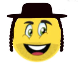 😆 emoji, ebraico, cappello, sorriso telegram sticker