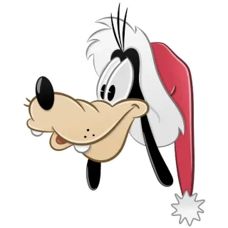 🎅 Goofy глупый, Дисней, мультфильм, Рождество, шапка Санты, праздничный telegram sticker
