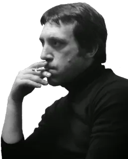 😑 homme, fumer, cigarette, portrait, noir et blanc, profil telegram sticker