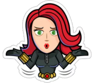 😉 Black Widow Viúva Negra, Marvel, super-herói, personagem, adesivo telegram sticker