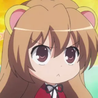 🤎 Aisaka Taiga Toradora! anime, taiga, tsundere, angry, cute, cartoon telegram sticker