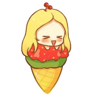 😆 만화, 아이스크림, 귀여운, 카와이, 달콤한, 디저트 telegram sticker