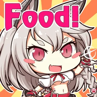 😋 Food! eten, anime, sticker, schattig, cartoon telegram sticker