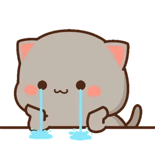 💬 แมว, ร้องไห้, เศร้า, น่ารัก, สัตว์, อิโมจิ telegram sticker