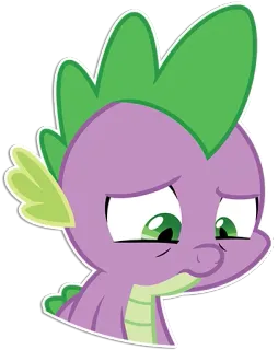 😔 Spike My Little Pony Spike, My Little Pony, cartoon, dragon telegram sticker