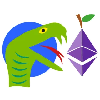 🐍 งู, ethereum, คริปโต, คริปโทเคอร์เรนซี, พลัม, ผลไม้ telegram sticker