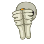 👏 scheletro, emoji, halloween, ok, mano telegram sticker