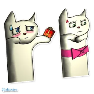 😰 @afavoice kot, prezent, miłość, anime, kreskówka, słodki telegram sticker