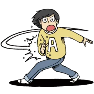 😧 cartone animato, ragazzo, gesto, scioccato, anime telegram sticker