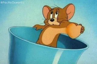 💓 Jerry Tom and Jerry dessin animé, souris, joyeux, dessin animé classique, mignon whatsapp sticker