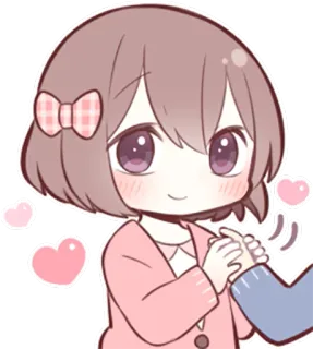 🤝 Аниме девушка, Мультфильм, Сердце, Милый, Любовь, Каваий telegram sticker