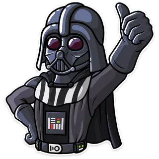 👍 Darth Vader Star Wars darth vader, star wars, kciuk w górę, złoczyńca, film, science fiction telegram sticker