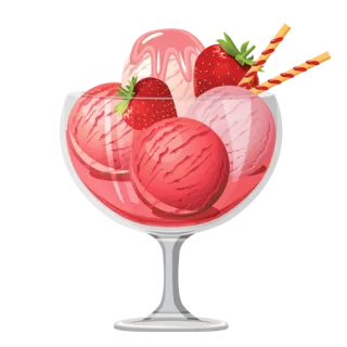 🍧 мороженое, клубника, десерт, еда, сладкое, сандей telegram sticker