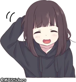 😅 @MHStickers Garota anime, Sticker, Desenho animado, Fofo, Sorrindo telegram sticker