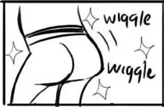 🍑 wiggle wiggle butt, glitter, wiggle, cartoon, body, curves telegram sticker