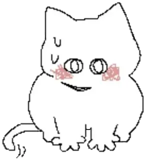 😣 cat, blushing, sweat, animal, white cat telegram sticker
