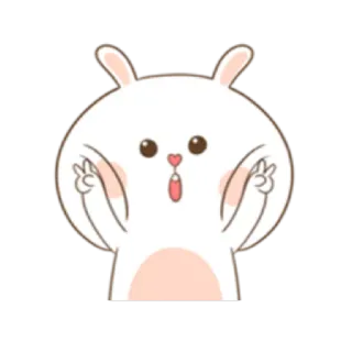 🤗 bunny, rabbit, cute, sticker, cartoon, animal whatsapp sticker