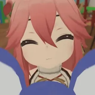 😋 Yae Miko Genshin Impact Anime, Jeu vidéo, Mignon, Cheveux roses, Yae Miko, Genshin Impact telegram sticker