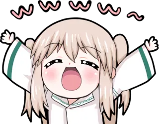 🙌 anime, fofo, sonolento, bocejo, desenho animado, kawaii telegram sticker
