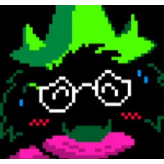 😵‍💫 Ralsei Deltarune deltarune, ralsei, mono, gafas, pixel art telegram sticker