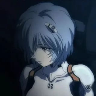 🌊 Rei Ayanami Neon Genesis Evangelion อนิเมะ, ผู้หญิง, เรย์ อายานามิ, อีวานเกเลียน, เศร้า, ตัวละคร telegram sticker