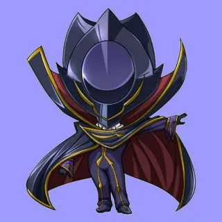 🎭 Zero Code Geass アニメ, キャラクター, 漫画, ちび, ゼロ, マスク whatsapp sticker