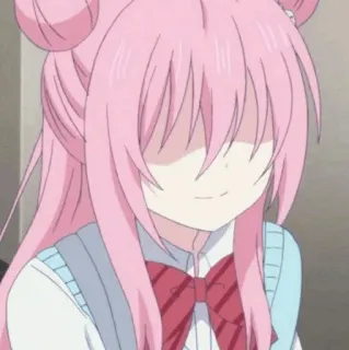 🍭 アニメ, ピンク髪, カートゥーン, 女の子, 可愛い, 制服, リボン telegram sticker