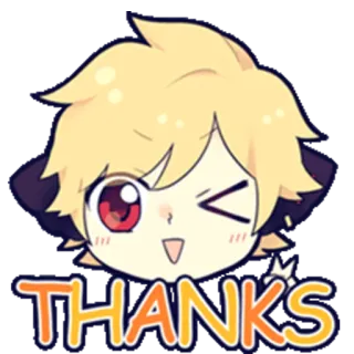 😉 THANKS Anime, Fofo, Gato, Obrigado, Adesivo whatsapp sticker