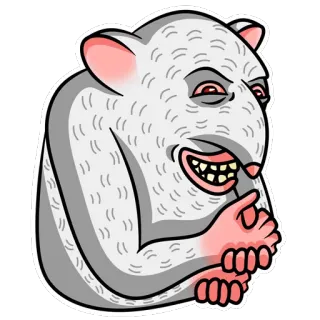 😈 animal, dibujo animado, espeluznante, dedo, malvado telegram sticker