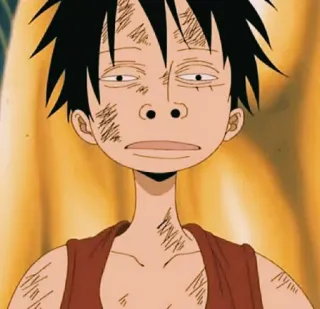😐 Monkey D. Luffy One Piece аниме, ван пис, луффи, мультфильм, забавная рожица telegram sticker