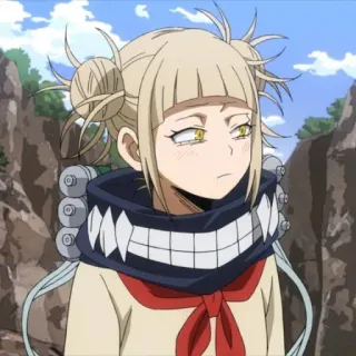 😐 Himiko Toga My Hero Academia anime, villain, school uniform, cute, blond, toga himiko telegram sticker