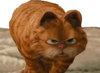 😤 Garfield cat, orange, cartoon, Garfield, angry telegram sticker