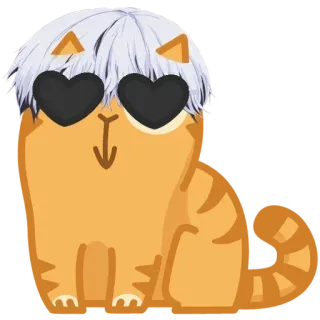 😍 고양이, 애니메이션, 하트 눈, 귀여운, 스티커 telegram sticker