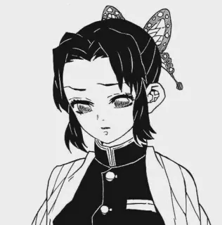 🦋 Shinobu Kocho Demon Slayer Шинобу Кочо, Клинок, рассекающий демонов, Аниме, Манга, Бабочка, Грустный, Персонаж whatsapp sticker