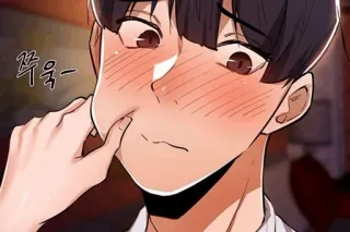 🌒 쭈욱 anime, blush, squeeze, cheek, manhwa telegram sticker
